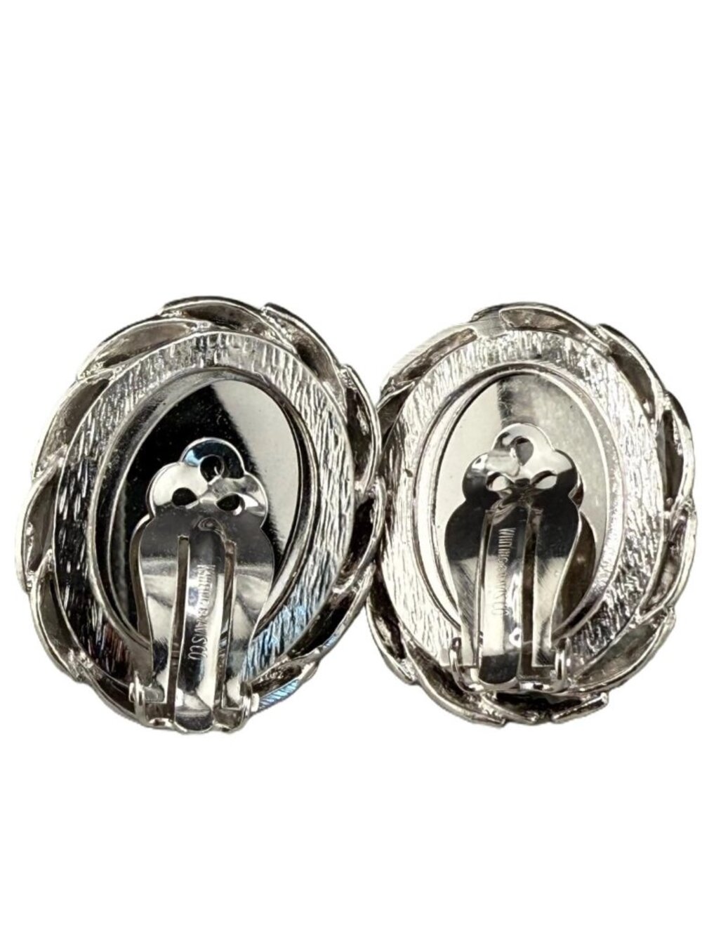 Whiting & Davis Floral Cameo Earrings - Picture 2 of 4